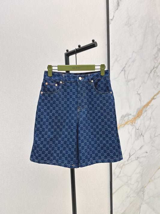 G 25ss jacquard denim short