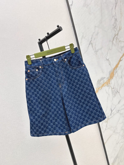 G 25ss jacquard denim short