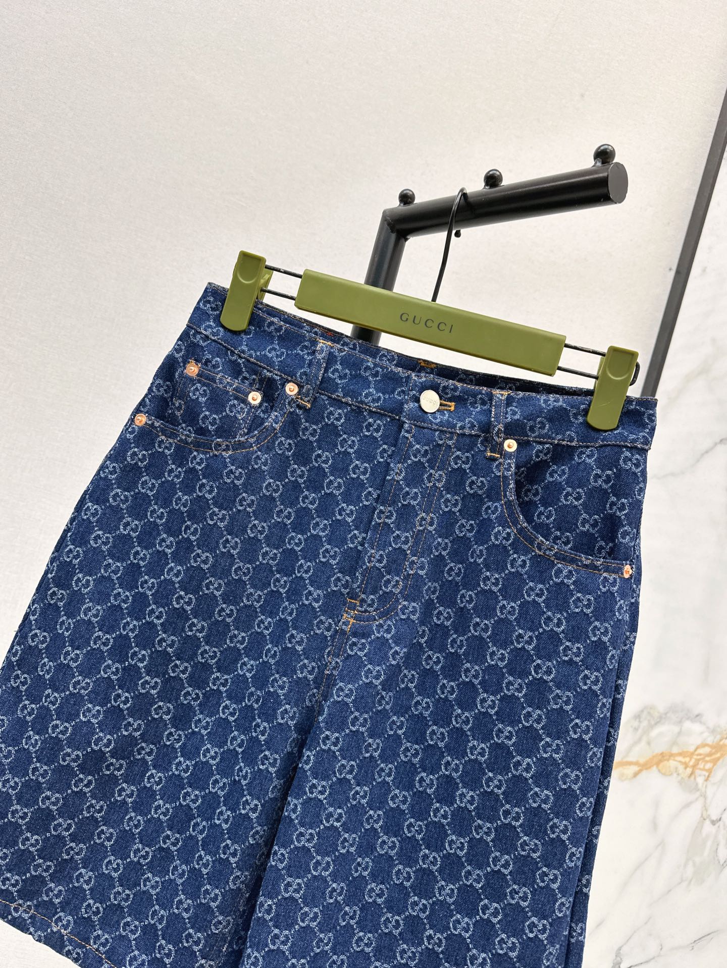 G 25ss jacquard denim short