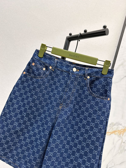 G 25ss jacquard denim short