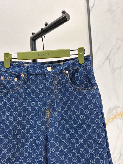 G 25ss jacquard denim short