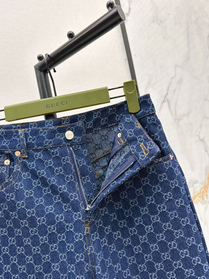 G 25ss jacquard denim short