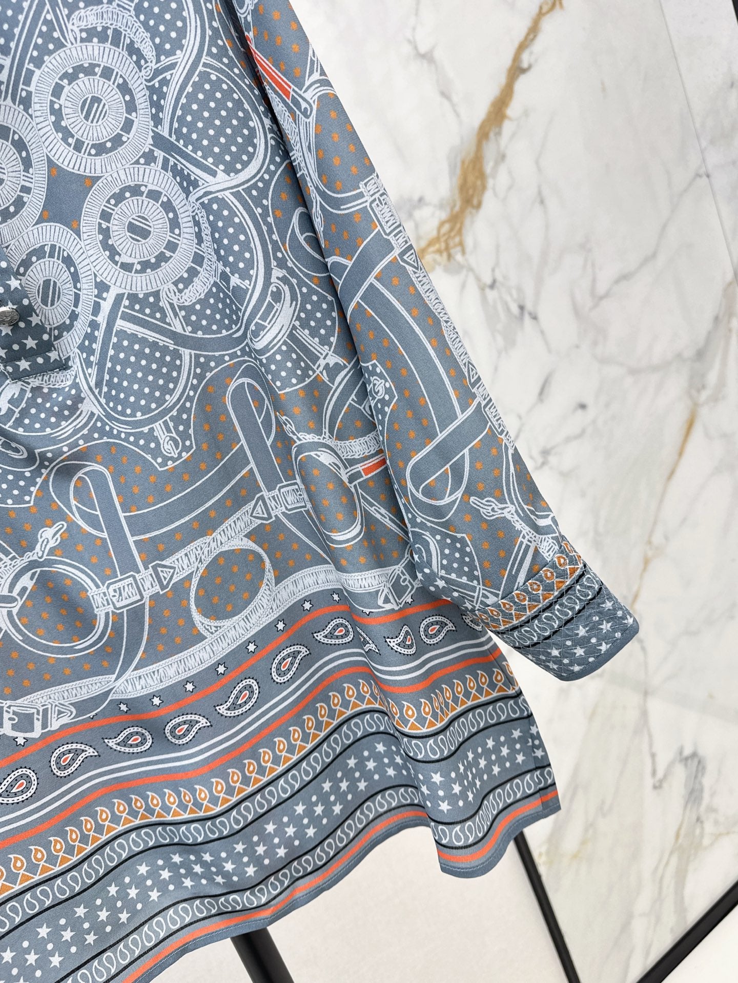 H 25ss silk printed shirt
