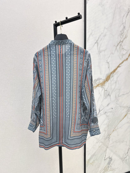 H 25ss silk printed shirt
