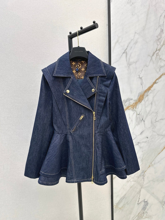 L 25ss denim ruffle jacket