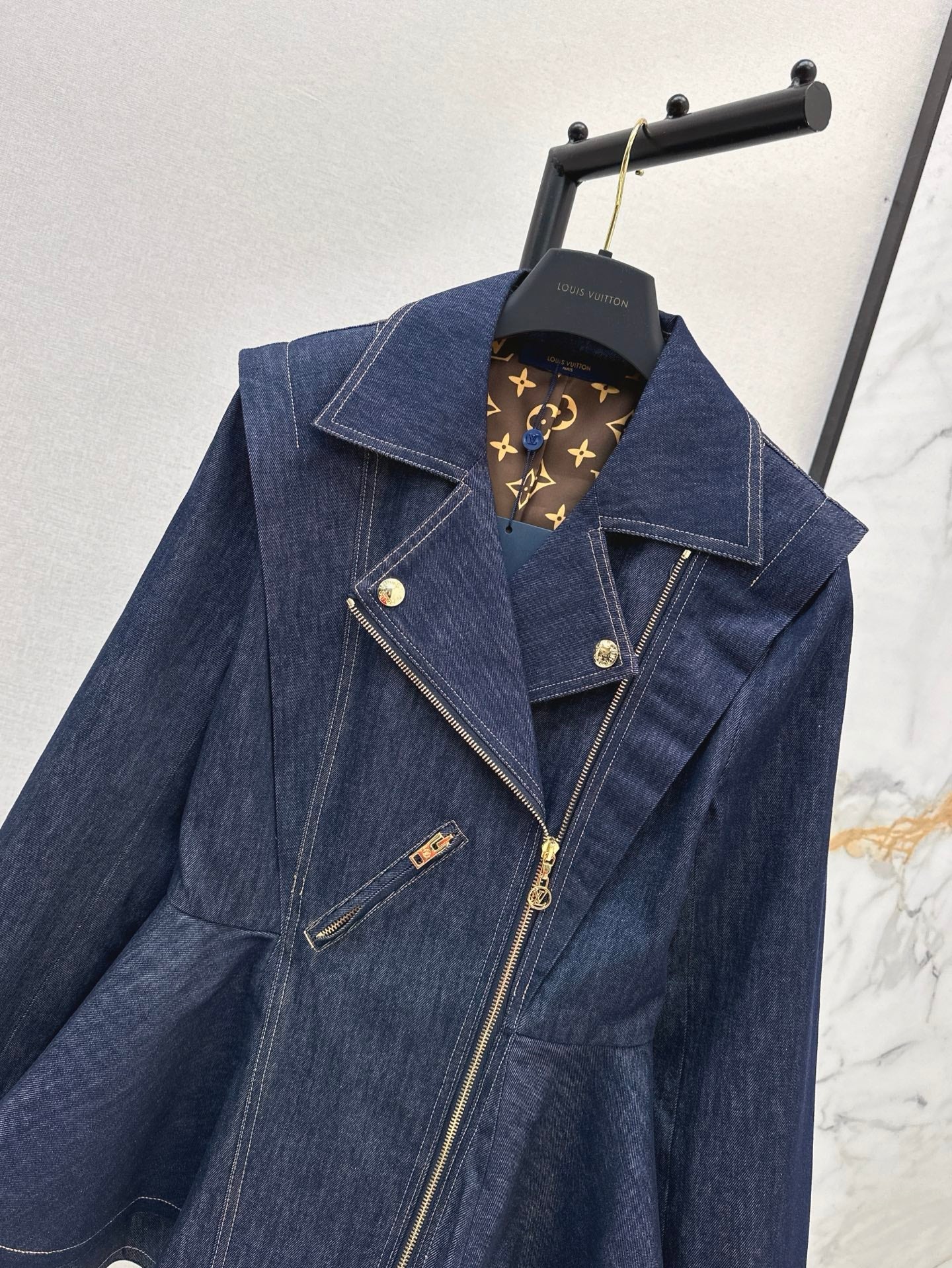 L 25ss denim ruffle jacket