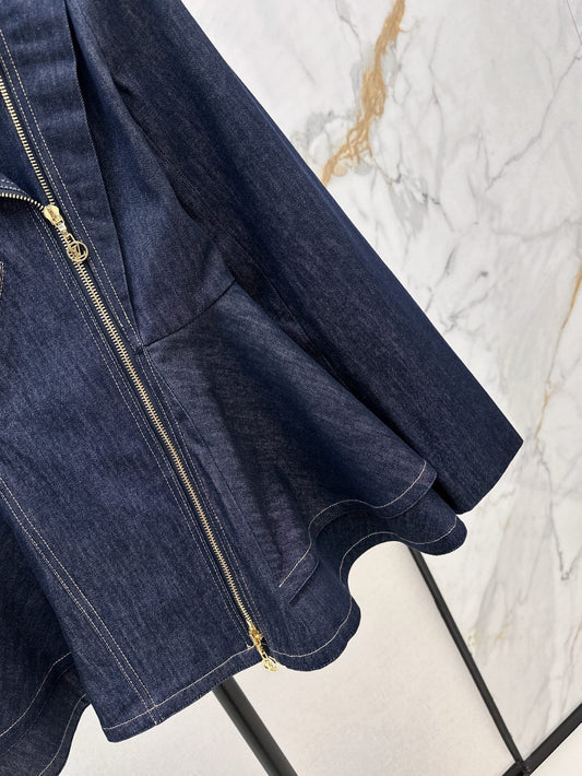 L 25ss denim ruffle jacket