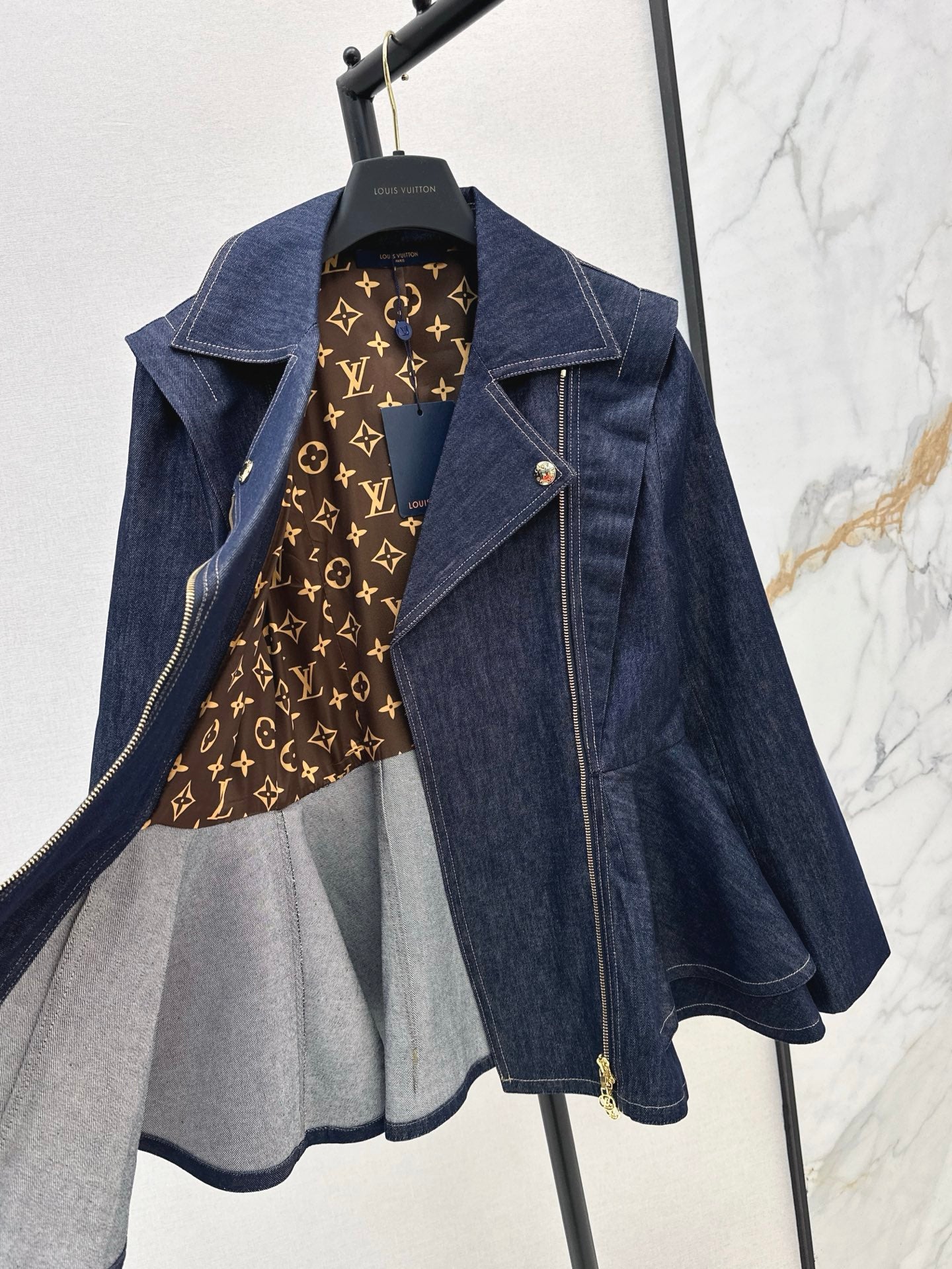 L 25ss denim ruffle jacket