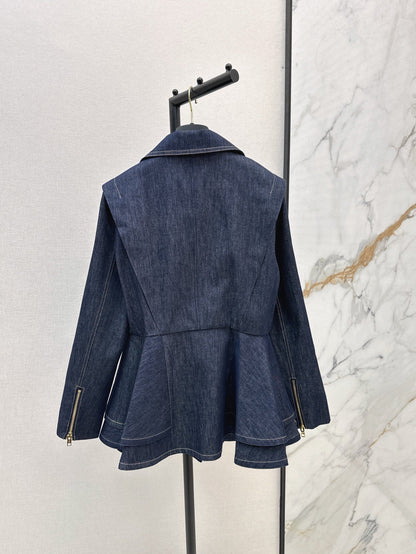 L 25ss denim ruffle jacket