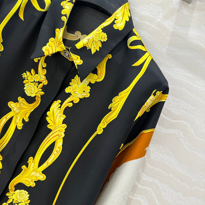 Ve 25ss printed silk shirt