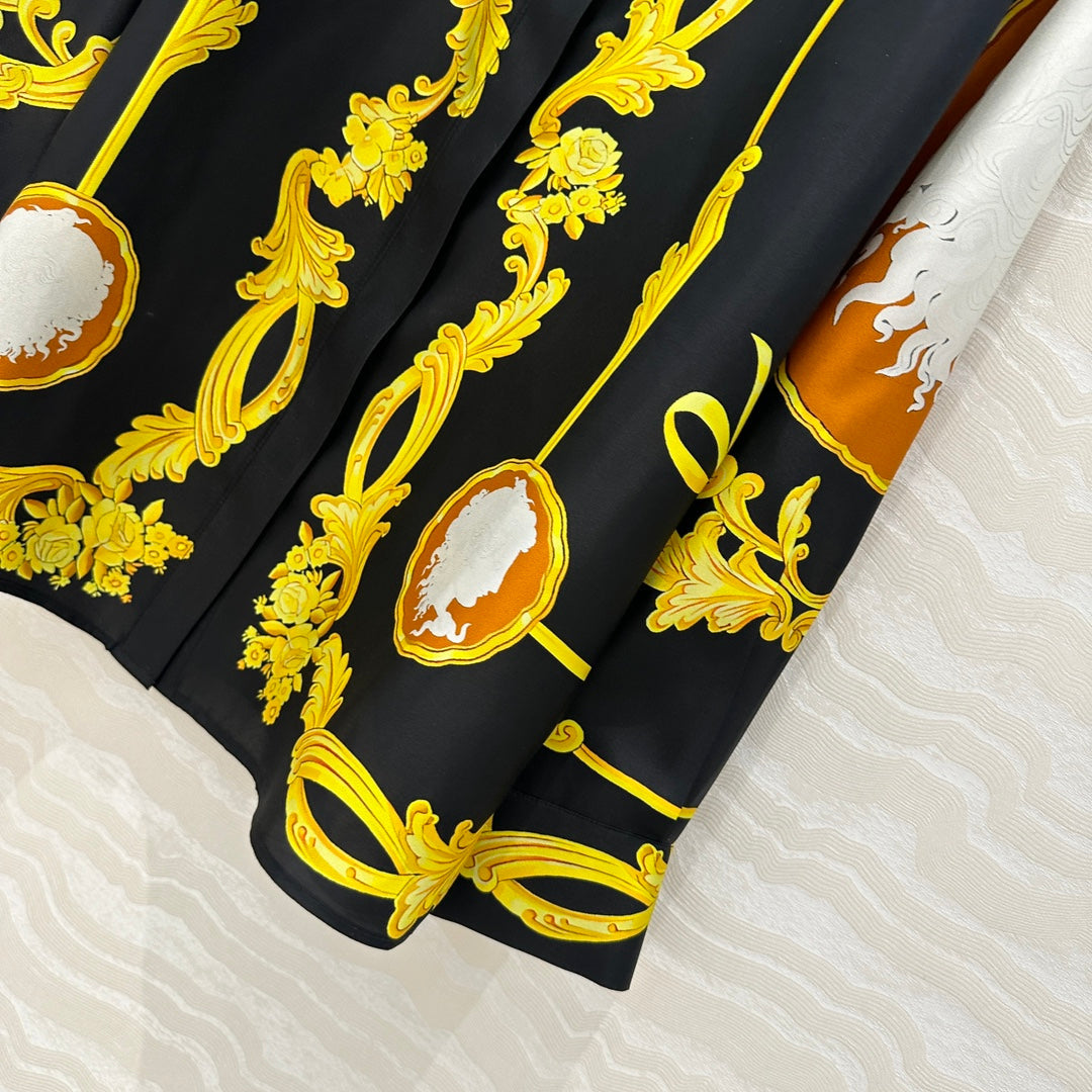 Ve 25ss printed silk shirt