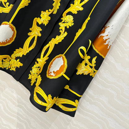 Ve 25ss printed silk shirt