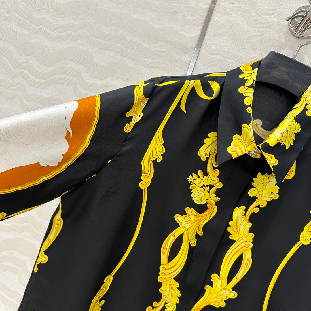 Ve 25ss printed silk shirt