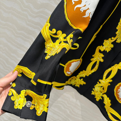 Ve 25ss printed silk shirt