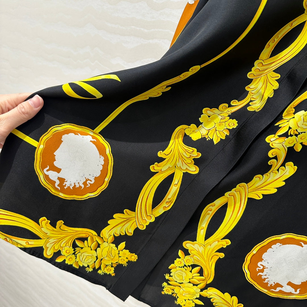 Ve 25ss printed silk shirt