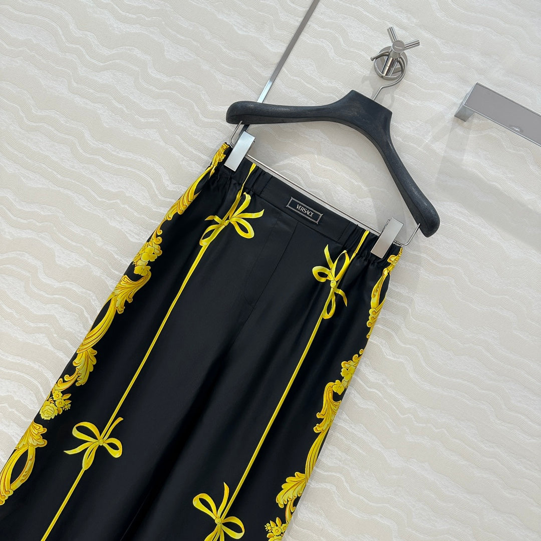 VE 25SS SILK WIDE LEG PANTS