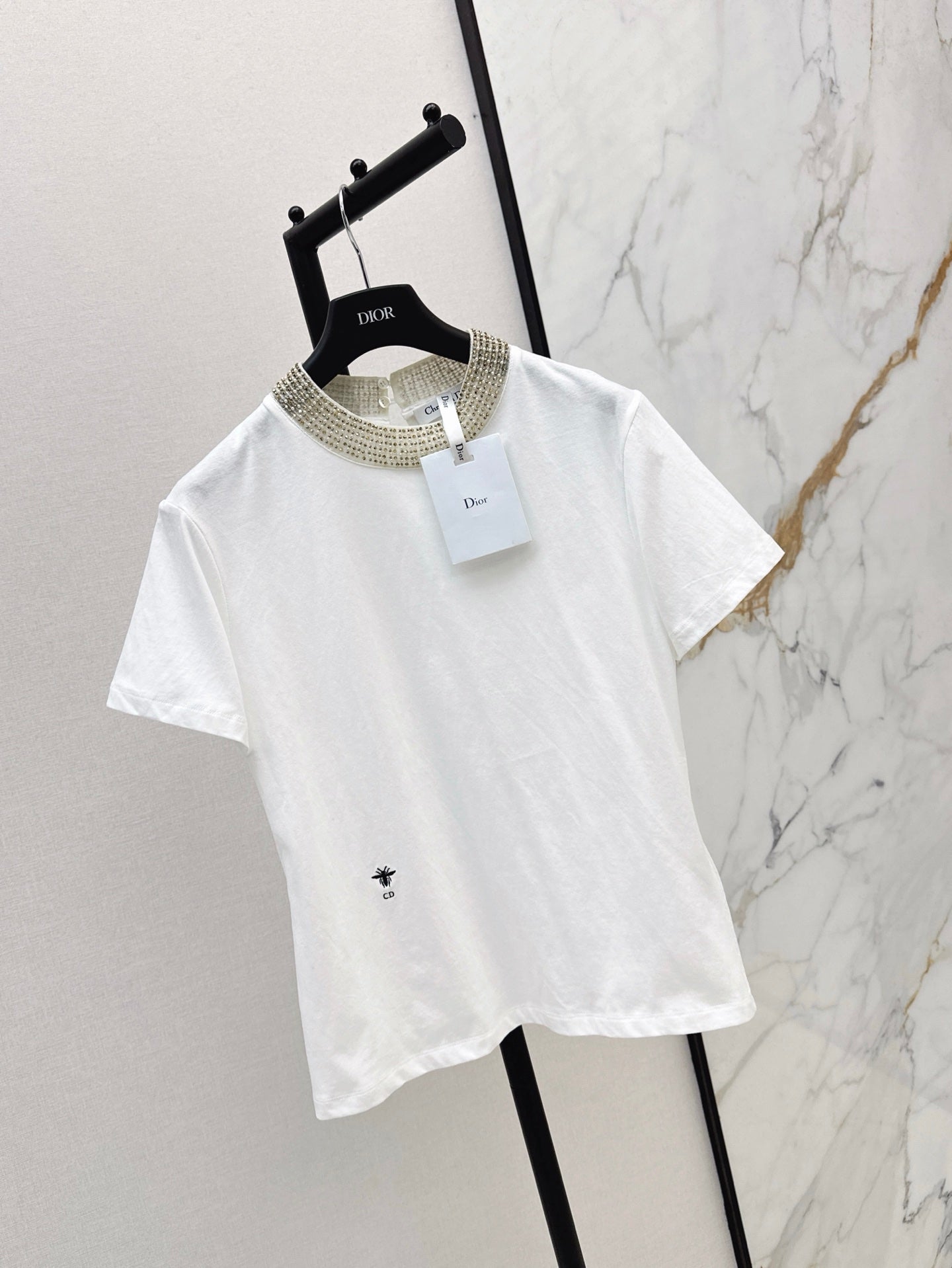 D 25ss beaded t-shirt