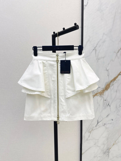 L 25ss ruffle denim skirt