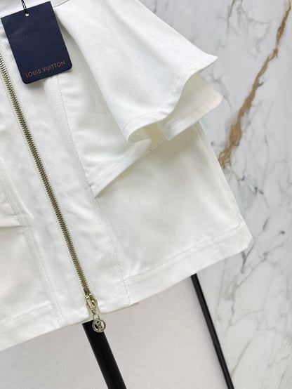 L 25ss ruffle denim skirt