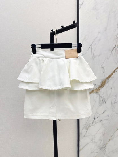 L 25ss ruffle denim skirt
