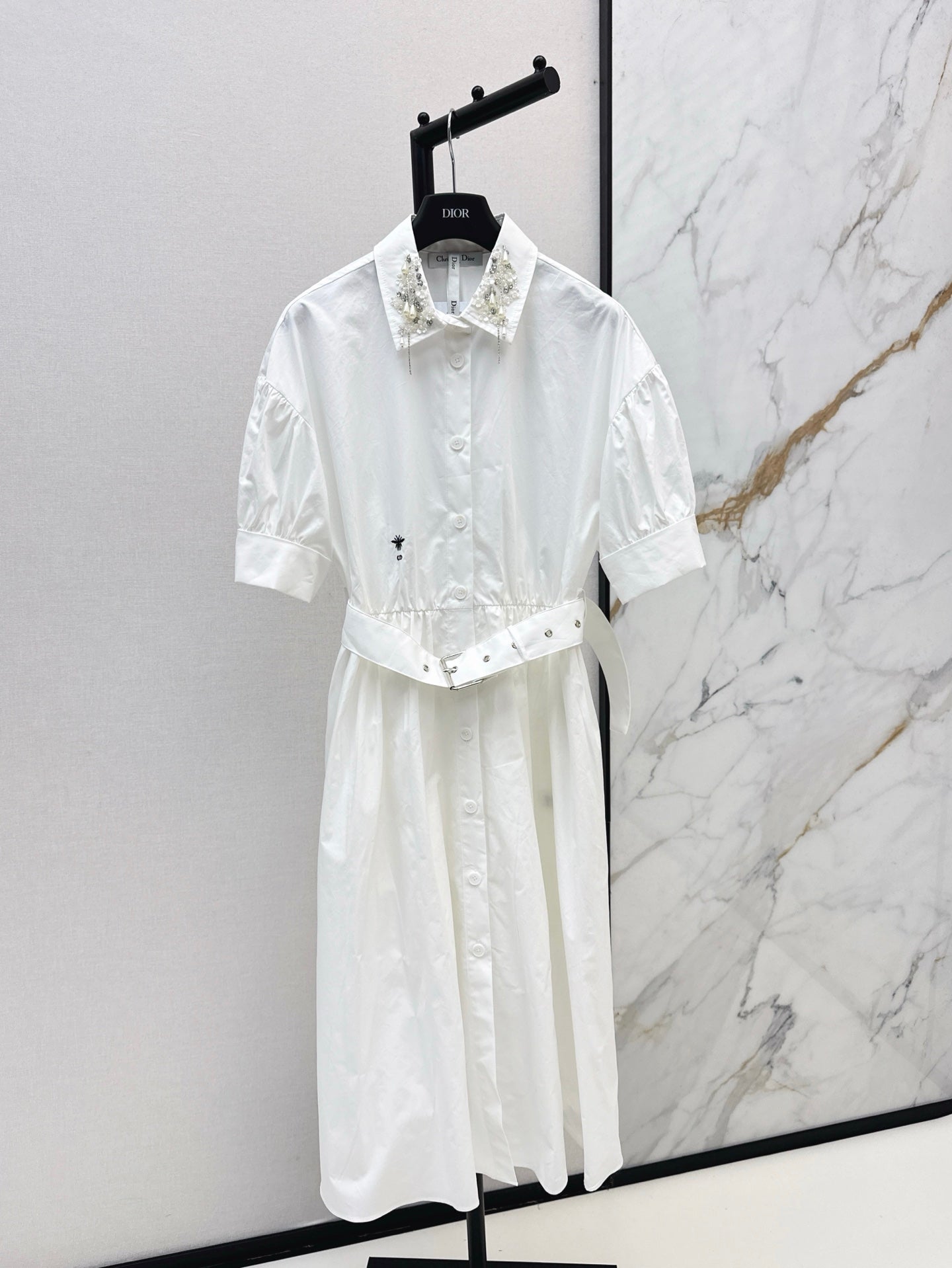 D 25ss beaded shirt dress