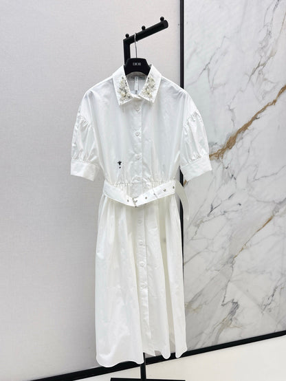 D 25ss beaded shirt dress