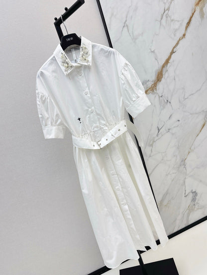 D 25ss beaded shirt dress