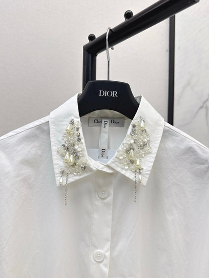 D 25ss beaded shirt dress