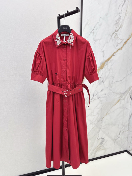 D 25ss beaded shirt dress