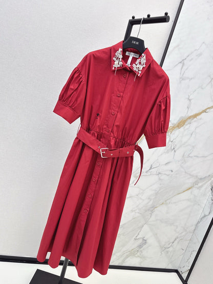 D 25ss beaded shirt dress