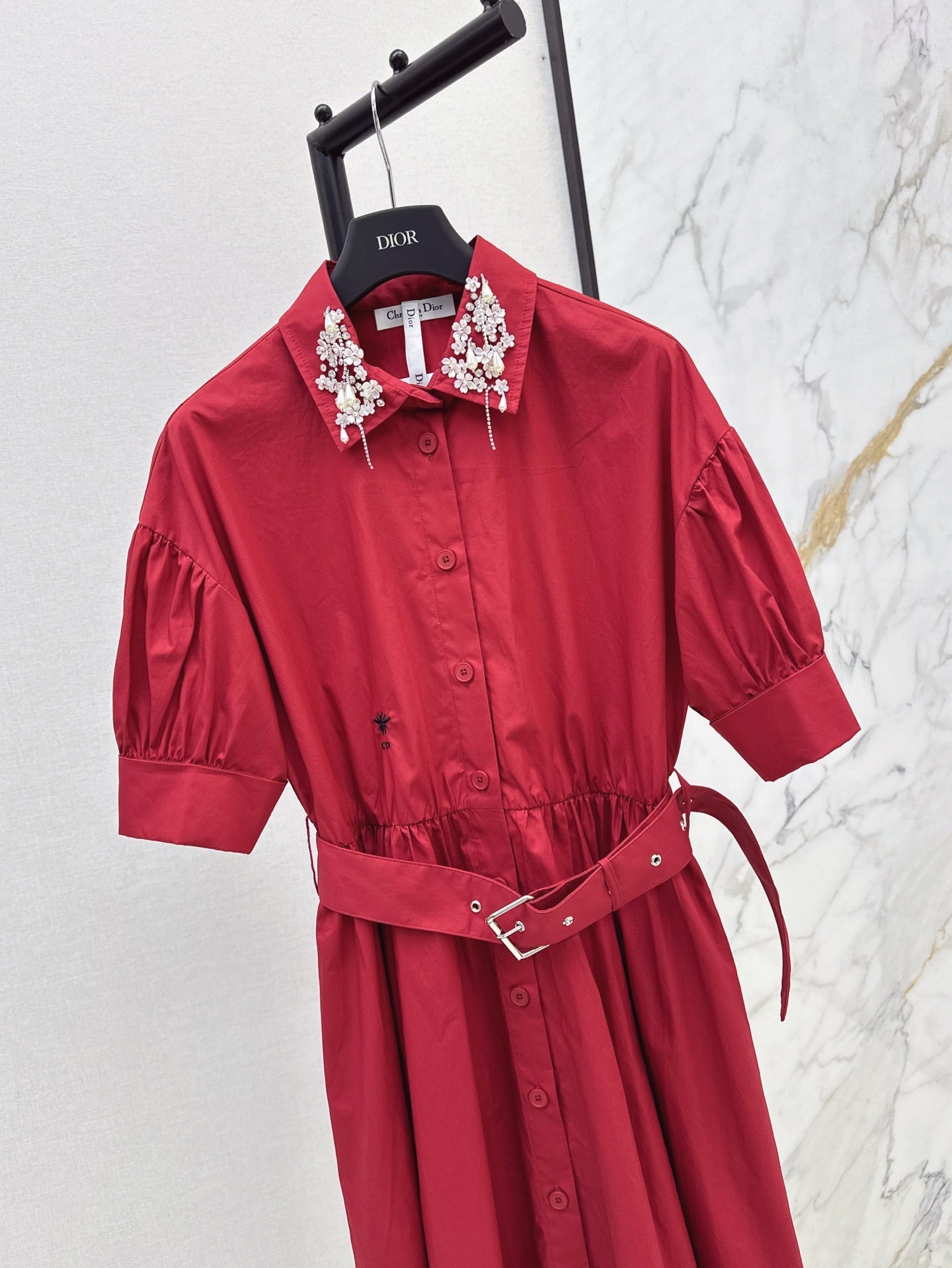 D 25ss beaded shirt dress