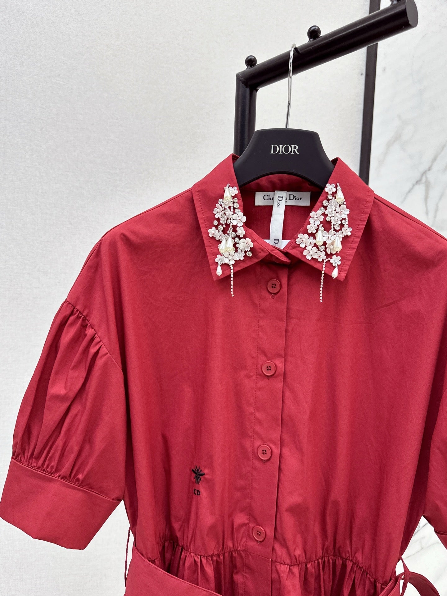 D 25ss beaded shirt dress