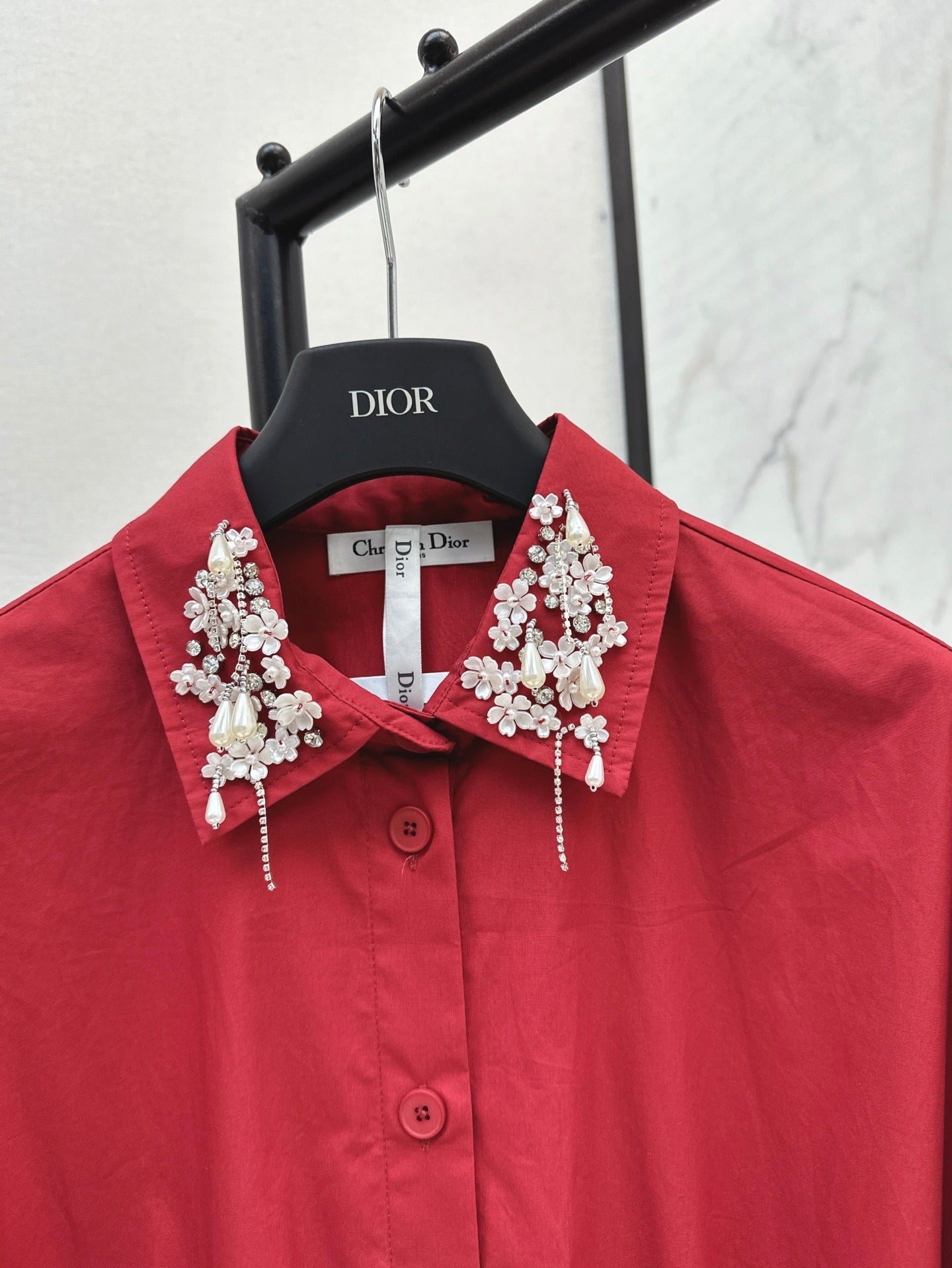D 25ss beaded shirt dress