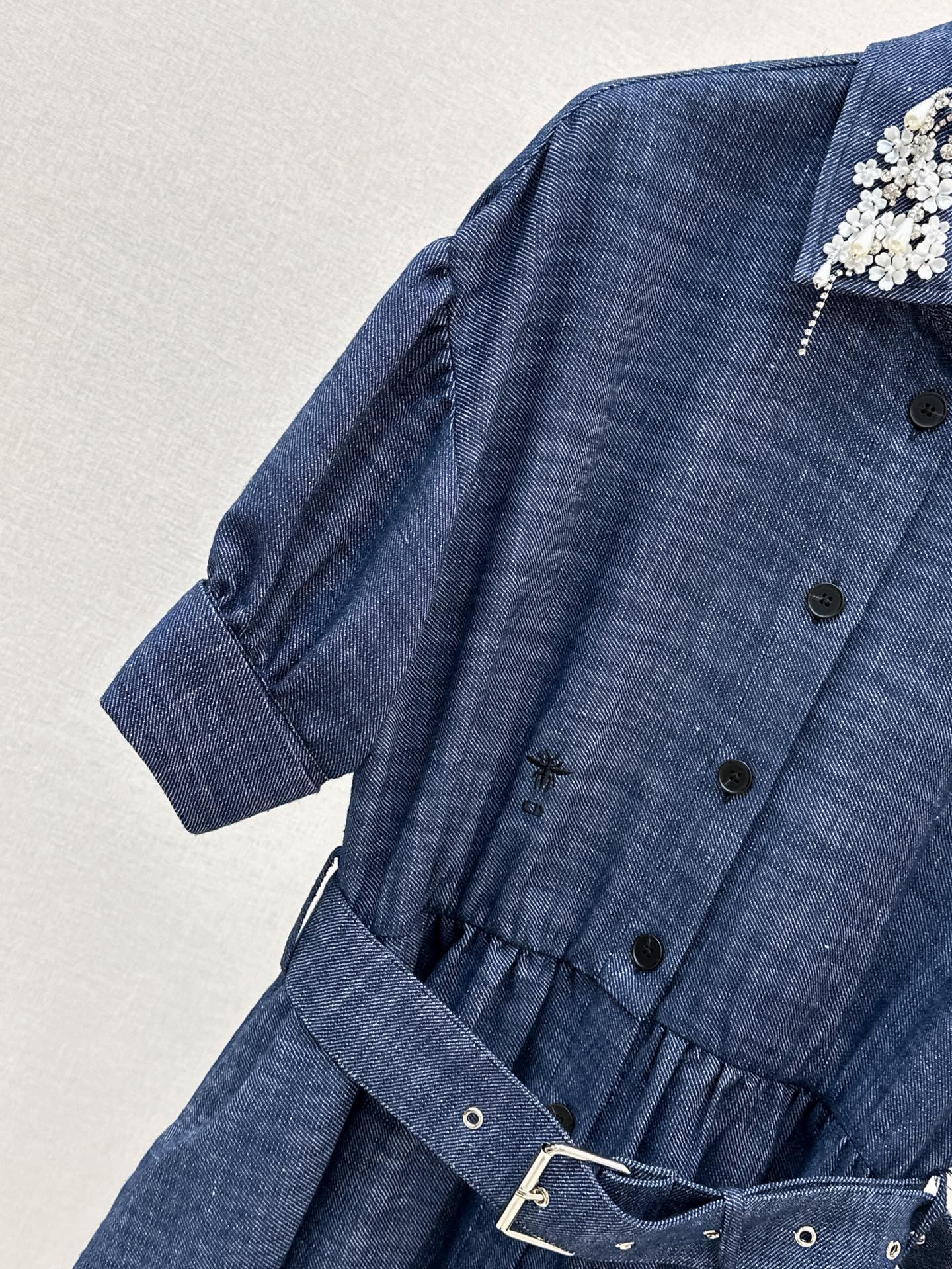 L 25ss beaded shirt dress