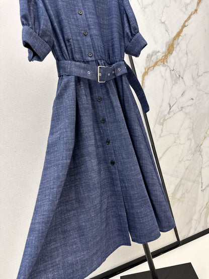 L 25ss beaded shirt dress