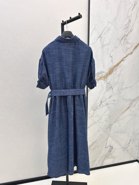 L 25ss beaded shirt dress