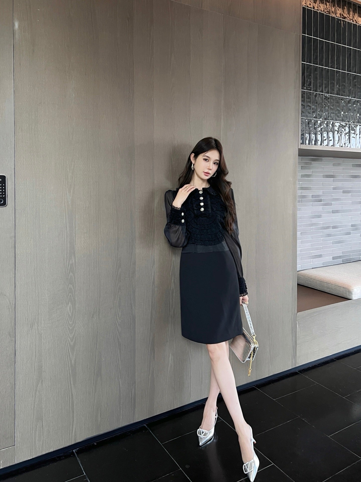 Val 25ss ruffle lace dress