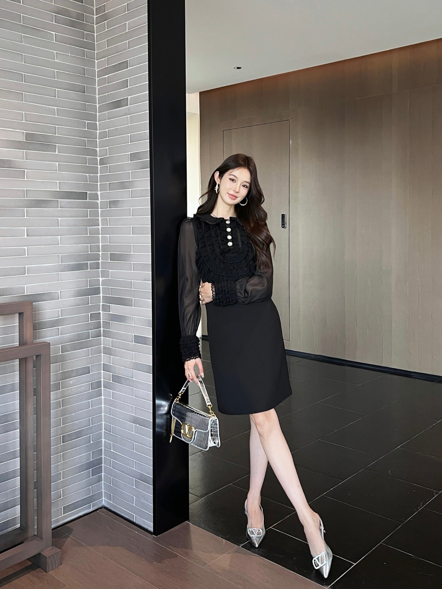 Val 25ss ruffle lace dress