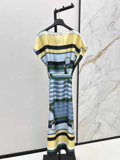 H 25ss coaching remix Silk dress