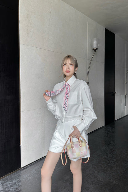 L 25ss lace shirt