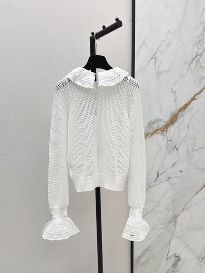 ch 25ss knitted ruffle sweater