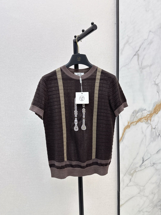 H 25ss jacquard knitted t-shirt