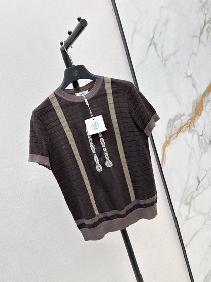 H 25ss jacquard knitted t-shirt