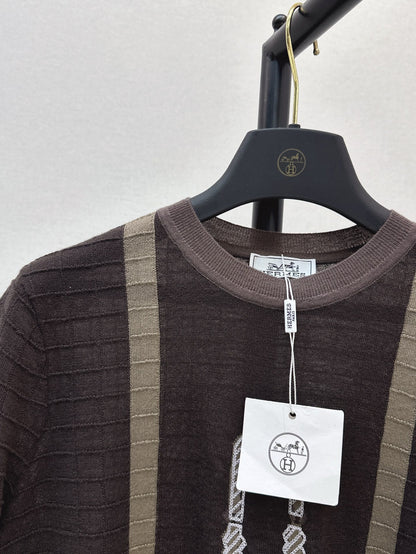 H 25ss jacquard knitted t-shirt