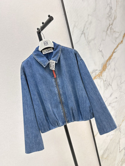 Loe 25ss pleated denim jacket