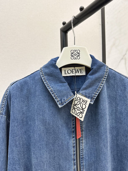 Loe 25ss pleated denim jacket