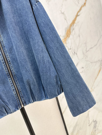 Loe 25ss pleated denim jacket