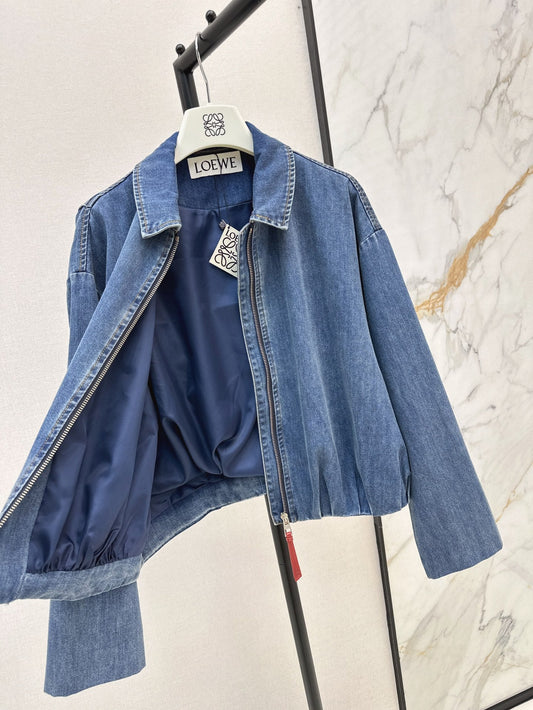 Loe 25ss pleated denim jacket