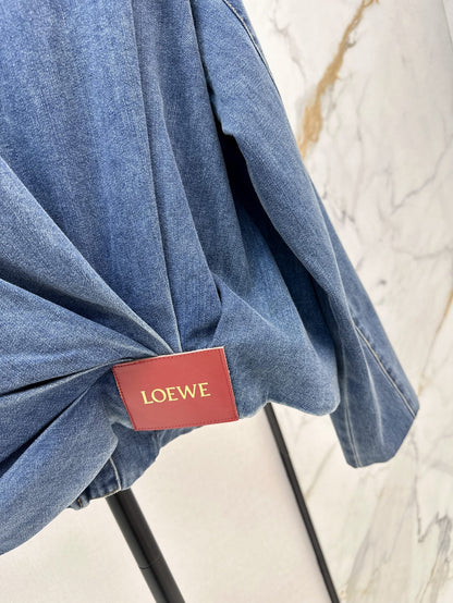 Loe 25ss pleated denim jacket