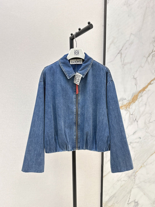 Loe 25ss pleated denim jacket